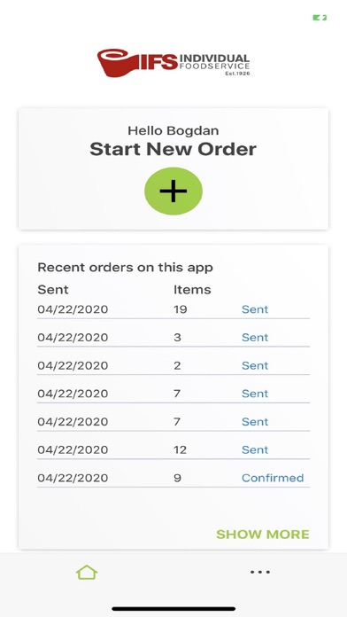 Individual Food Service Screenshot