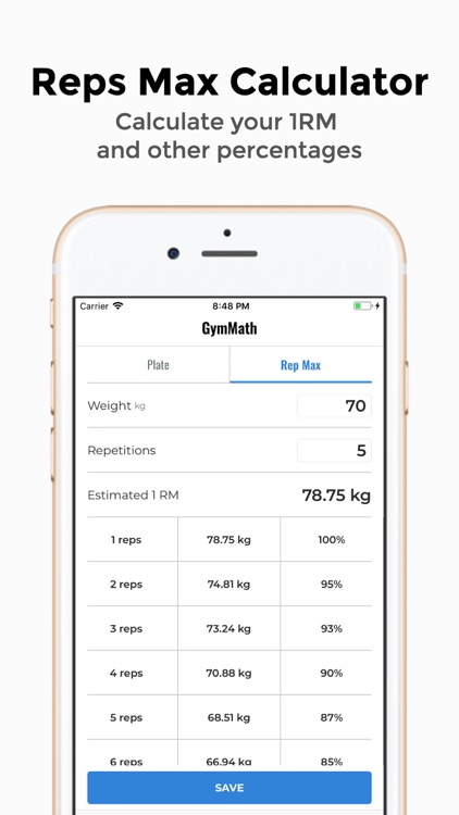 GymMath - Plates & 1RM Calc