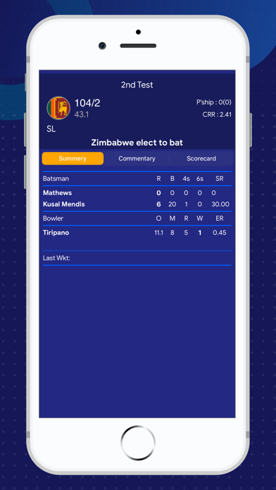 Live cricket scores update Screenshot