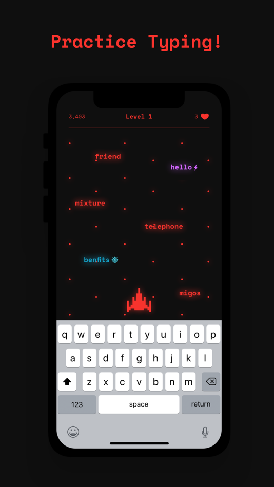 #2. Text Invaders Game (iOS) By: RC Games