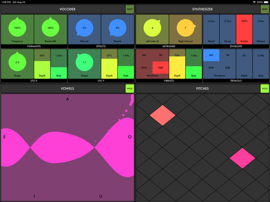 Screenshot #2 for Howl: A formant synthesizer