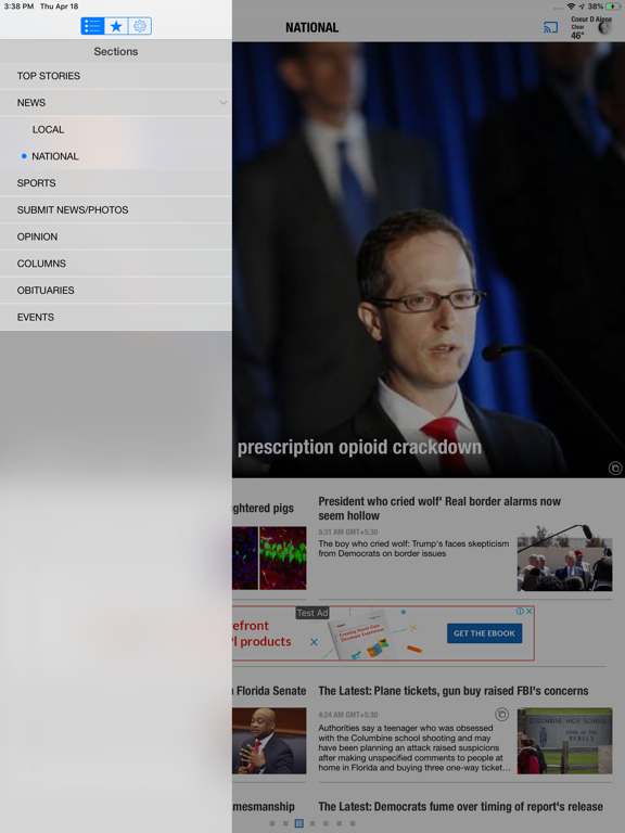 Coeur d'Alene Press iPad screenshot 3 - News app