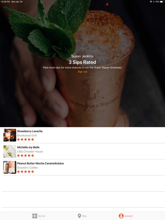Summer Sippin' Roswell iPad screenshot 5 - Food & Drink app