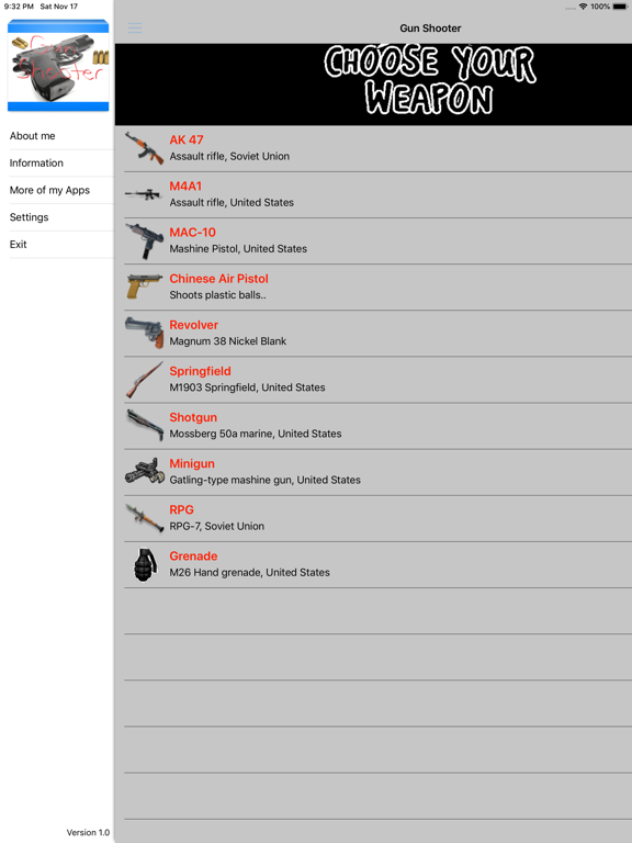 Gun Weapon Shooter iPad screenshot