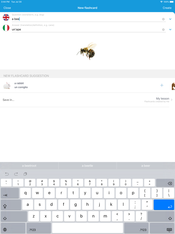 Learn Italian: Voc App Lessons iPad screenshot