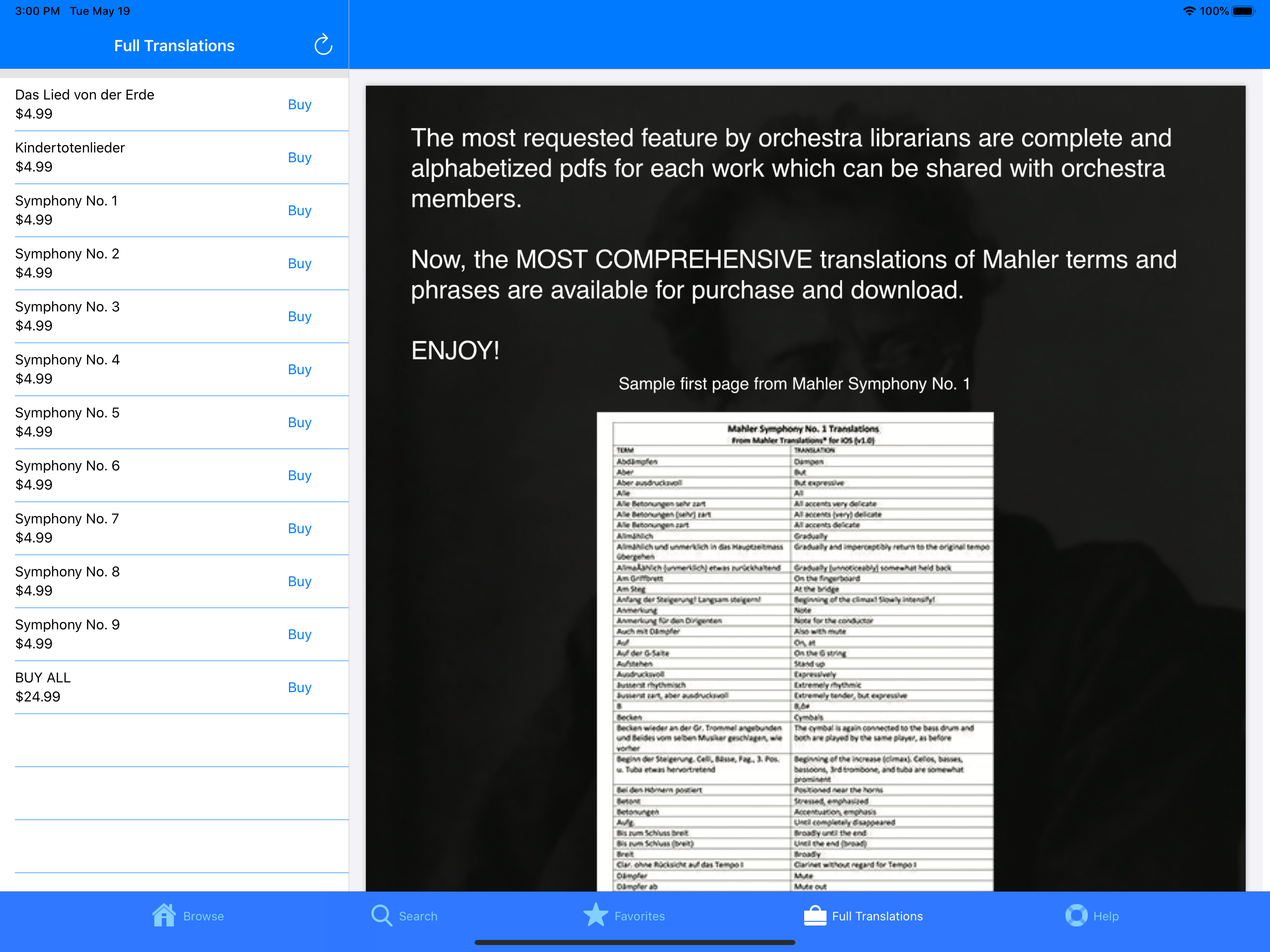 Mahler Translations screenshot 8