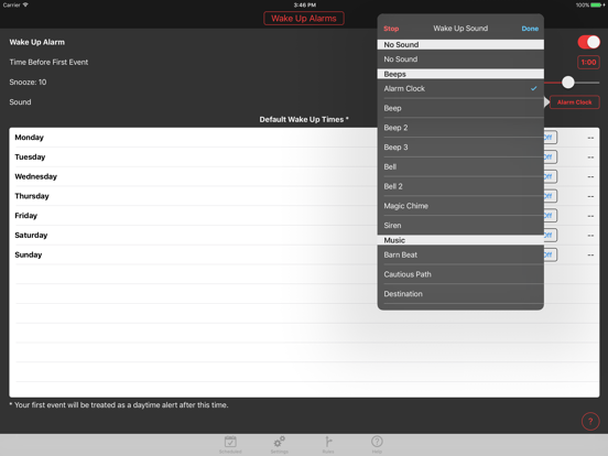 Calarm iPad app afbeelding 5