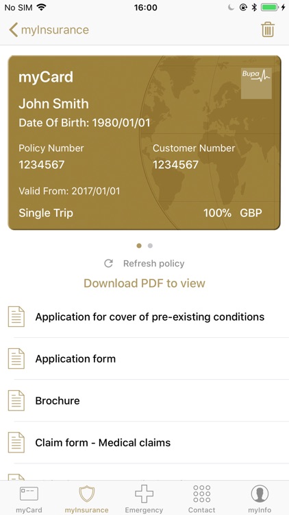 Bupa Global Travel myCard