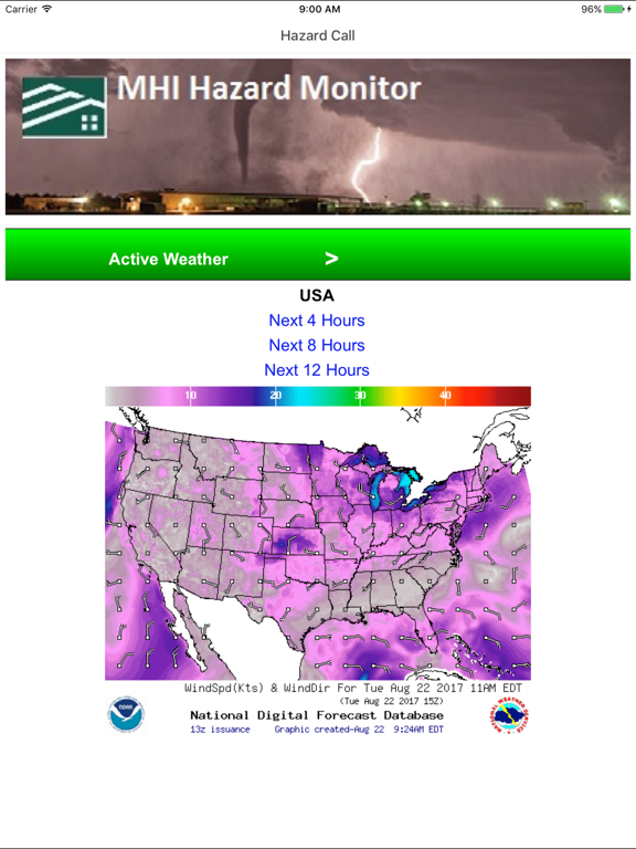 Hazard Call iPad screenshot 5 - Weather app