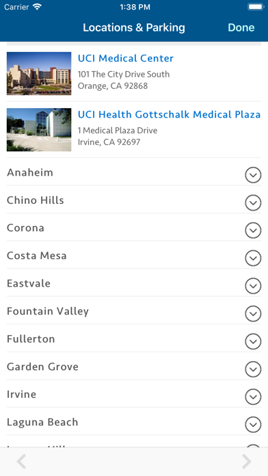 My UCI Health Screenshot