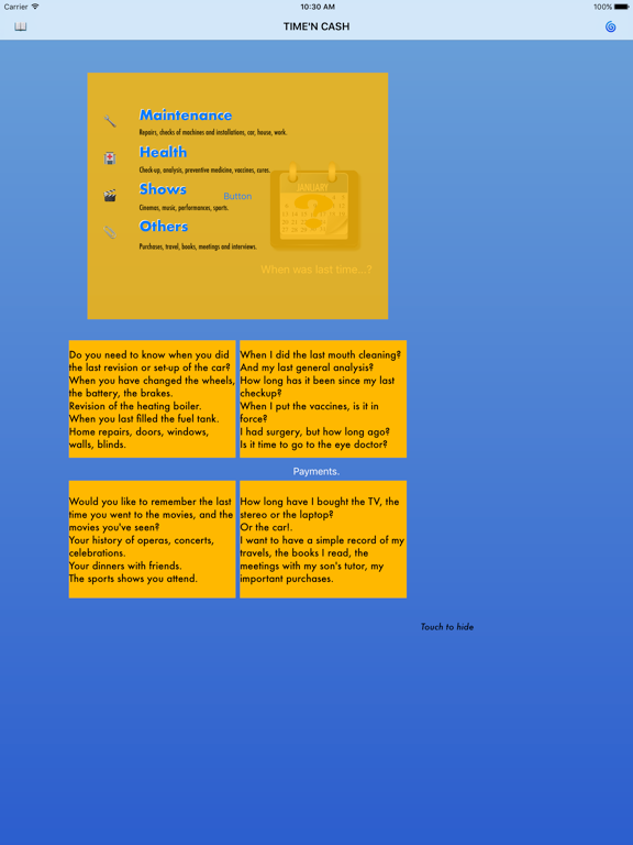 Time'n Cash iPad screenshot 1 - Utilities app