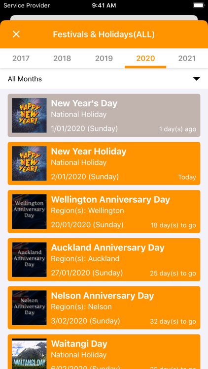 New Zealand Calendar 2020-2021