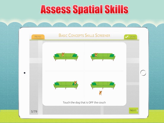 Basic Concepts Skills Screener iPad screenshot