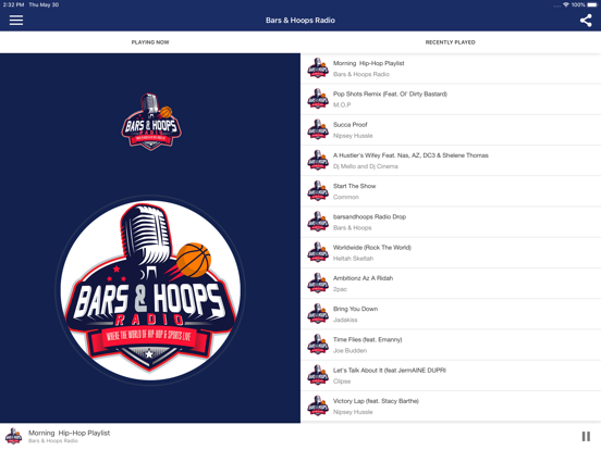 Bars & Hoops Radio iPad screenshot 3 - Music app