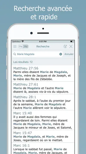 Capture d'écran de La Bible Bilingue En Français sur iPhone 3