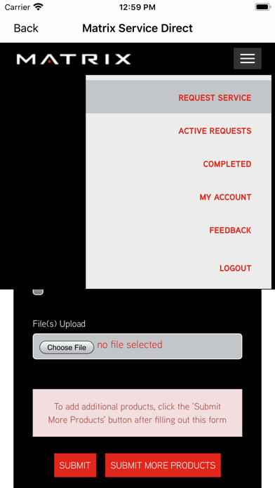 Matrix Service Direct - NA iPhone screenshot 4 - Health & Fitness app