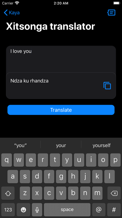 Xitsonga Dictionary Screenshot