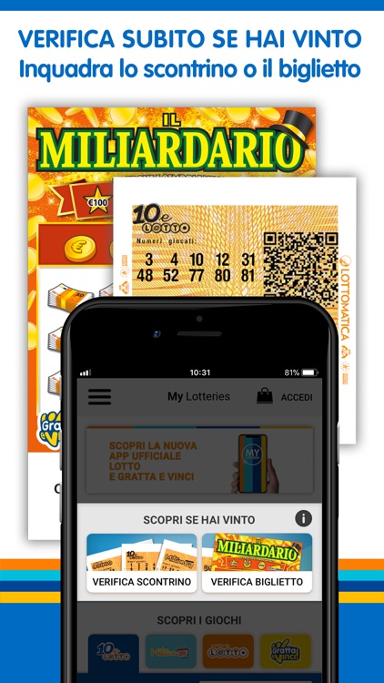 My Lotteries: Verifica Vincite