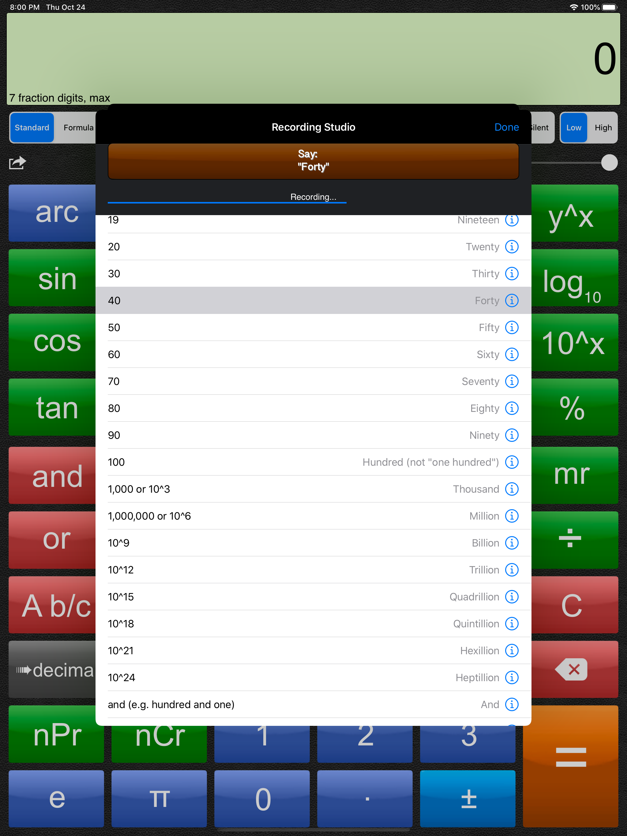 Talking Scientific Calculator