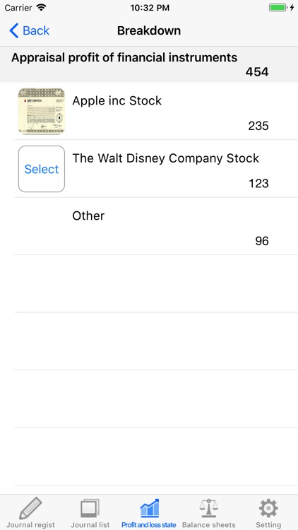 Profit and loss statement