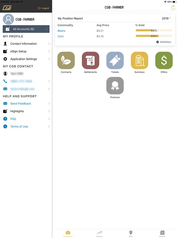 CGB Grain Mobile iPad screenshot 1 - Business app