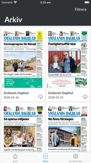 Smålands Dagblad e-tidning screenshot 2