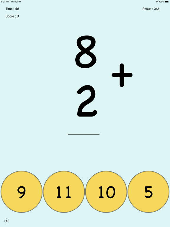 Math Flash Cards - Addition iPad screenshot