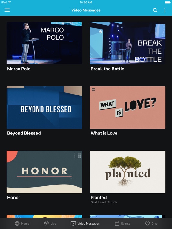 Next Level Church App iPad screenshot 3 - Lifestyle app