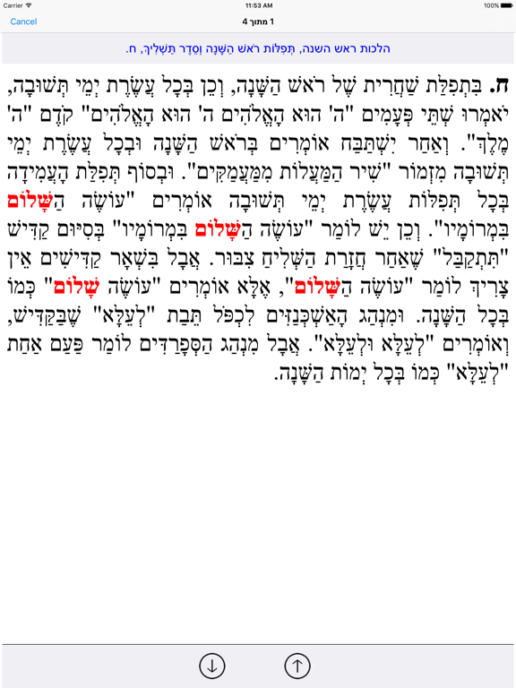 EshMoadim אש מועדים iPad screenshot 4 - Book app