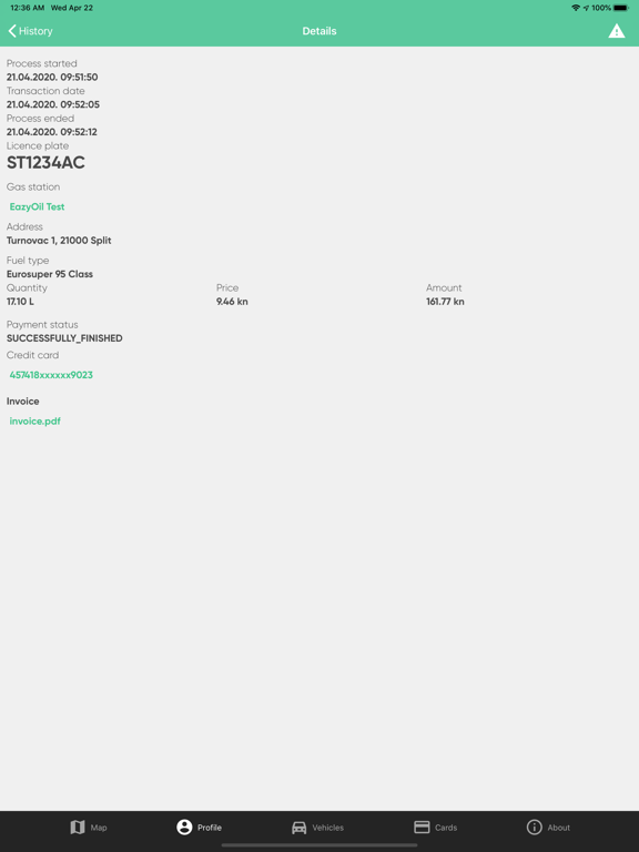 EazyOil iPad screenshot