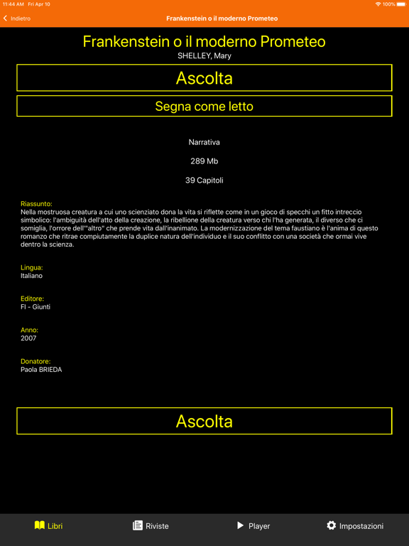 Libro Parlato CILP App iPad screenshot