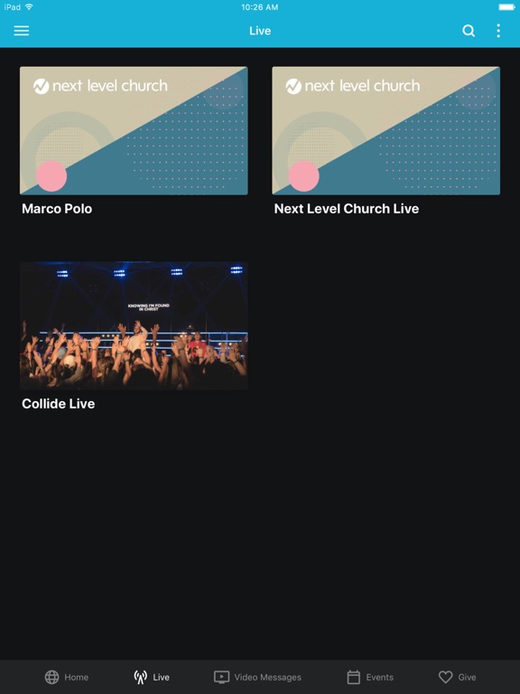 Next Level Church App iPad screenshot 2 - Lifestyle app