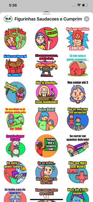 Figurinhas Saudações e Cumprim