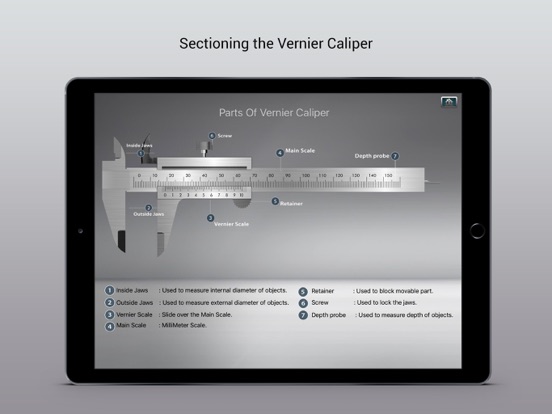 Vernier Caliper iPad app afbeelding 5