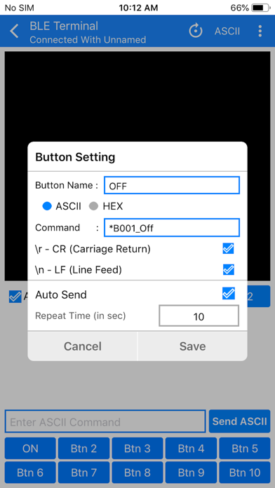 BLE Terminal HM-10 Screenshot