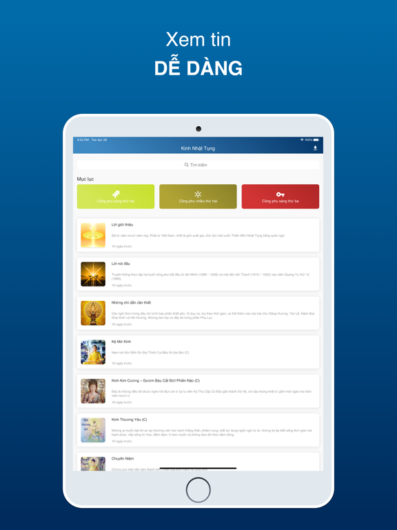 Kinh Nhật Tụng iPad screenshot 1 - Book app