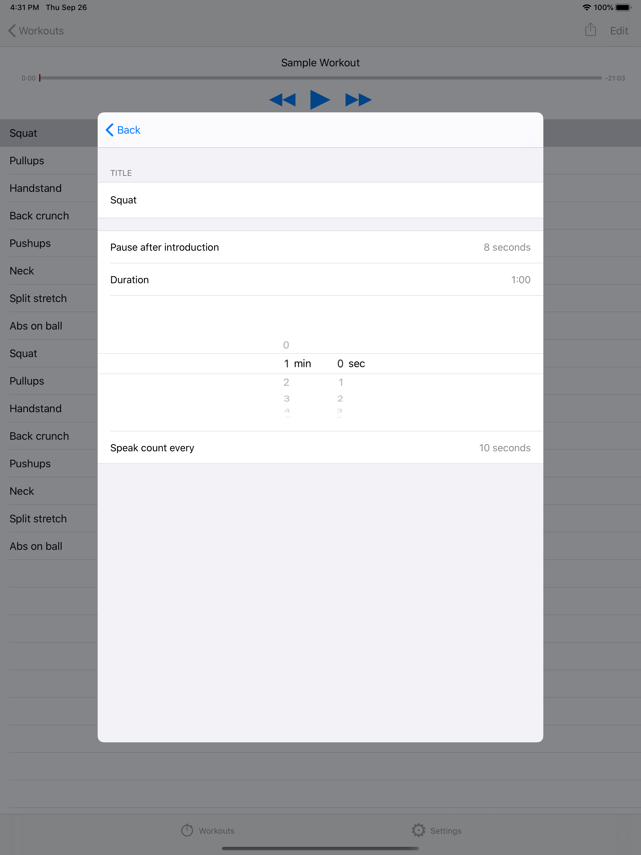 Custom Workout Timer