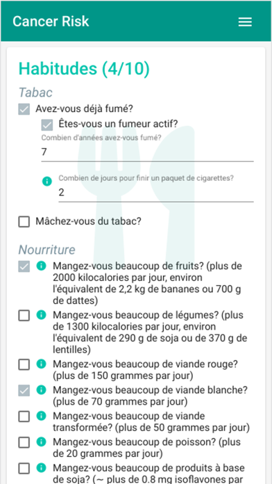 Screenshot #2 pour Cancer Risk Calculator