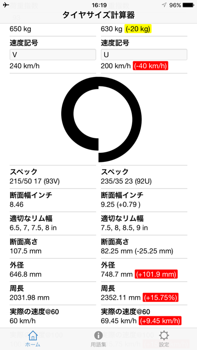 タイヤ計算機 screenshot1