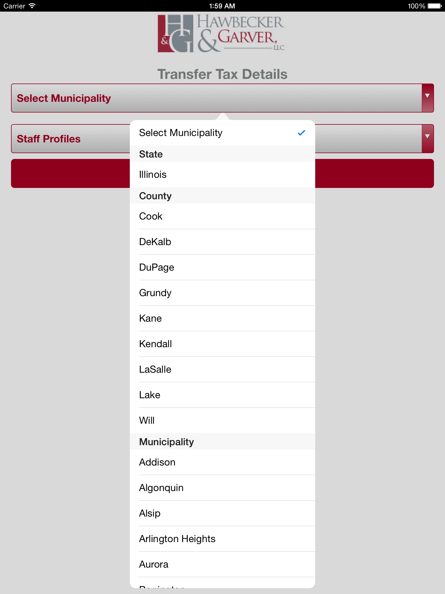 Hawbecker & Garver Law screenshot 2