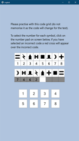 Cognitive Test screenshot