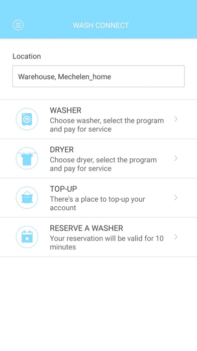 Wash Connect Screenshot