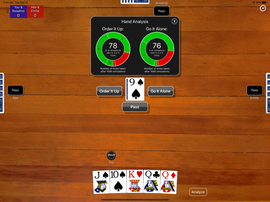 Euchre Card Classic iPad screenshot