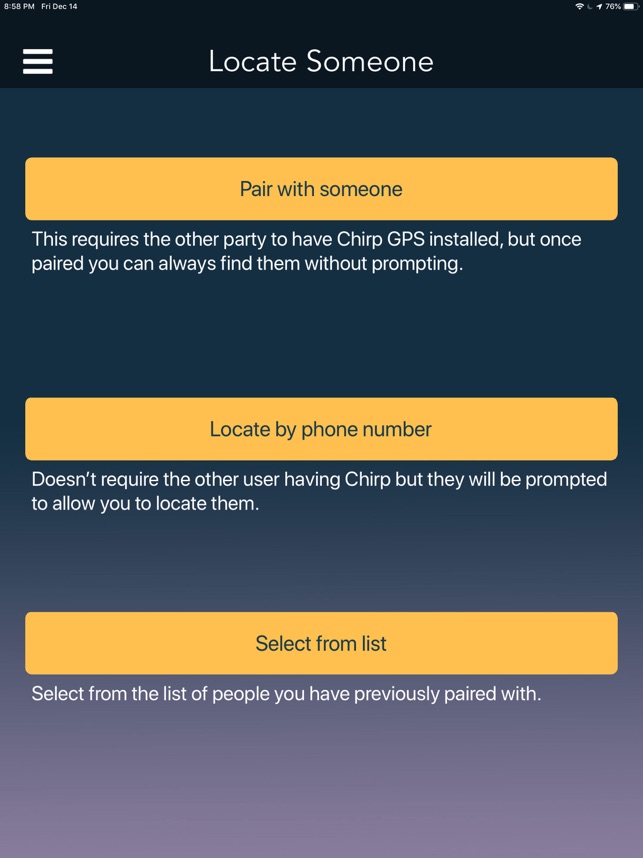 Phone tracker Chirp GPS app on the App Store