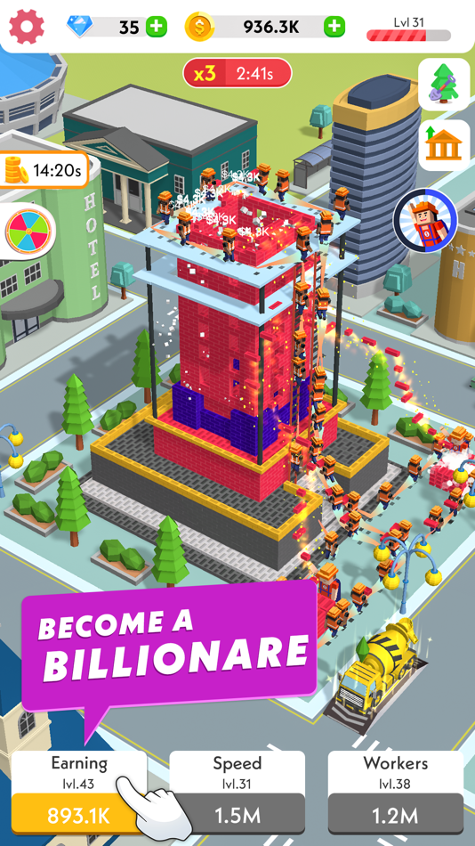 #1. Idle Construction 3D (iOS) 由: Green Panda Games