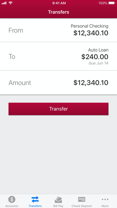 IU Credit Union Mobile Banking Screenshot