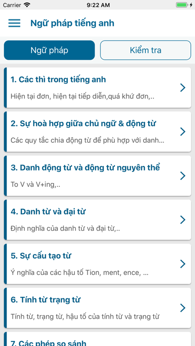 Screenshot #1 pour Bài Tập Ngữ Pháp Tiếng Anh SVO