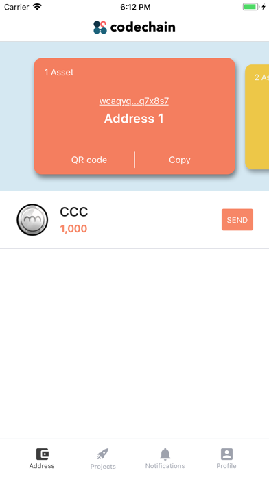 CodeChain Wallet screenshot