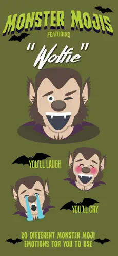 Screenshot 1 Wolfie - Monster Mojis Series iphone