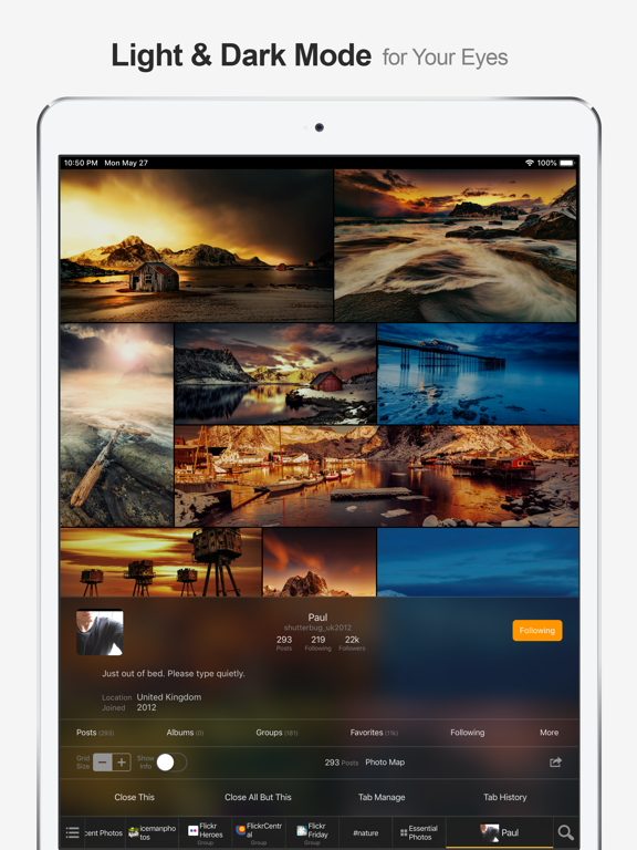 MultiTab for Flickr iPad screenshot 6 - Photo & Video app